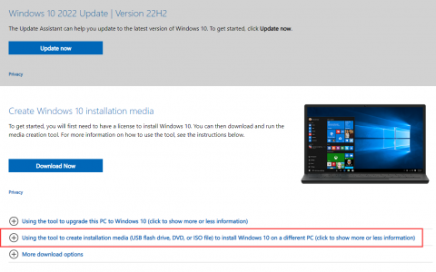 使用Media Creation Tool 22H2工具创建ISO安装Win10_22H2简体中文版