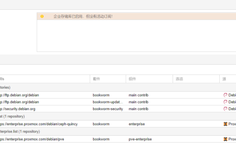 Proxmox PVE软件仓库源的原始文件内容