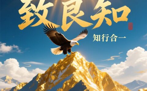 结合雄鹰，文字引用 知行合一 致良知 的风水头像